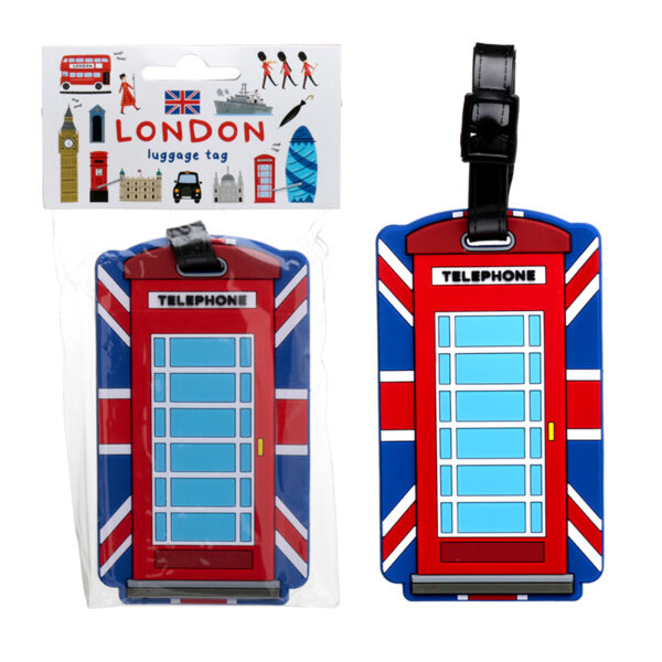 PVC Luggage Tag - London Souvenir Union Jack Telephone Box - Image 4