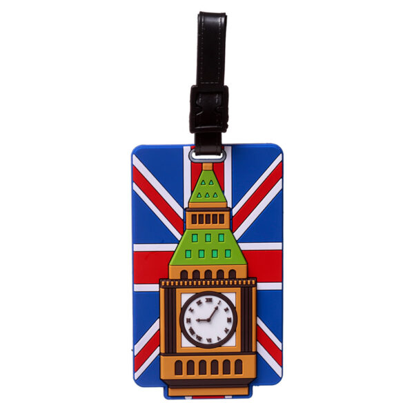 PVC Luggage Tag - London Souvenir Union Jack Big Ben - Image 2