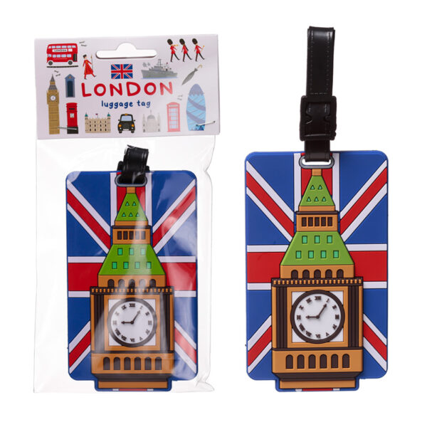 PVC Luggage Tag - London Souvenir Union Jack Big Ben - Image 4