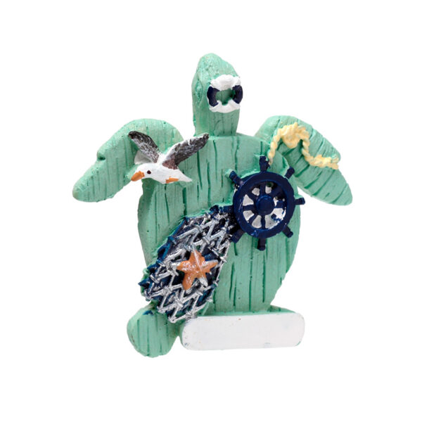 Hand Painted Souvenir Seaside Magnet - Nautical Turtle - Image 2