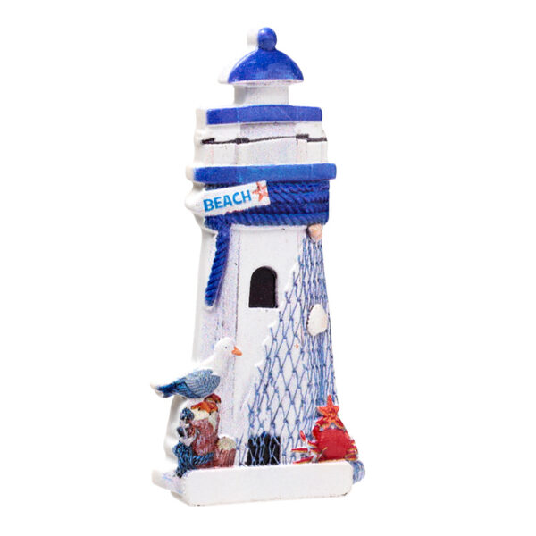 3D Printed Souvenir Seaside Magnet - Blue Nautical Lighthouse - Image 2