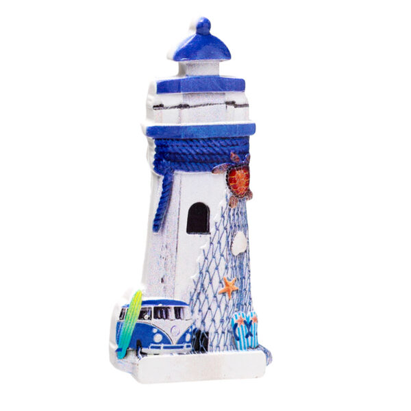 3D Printed Souvenir Seaside Magnet - Blue Nautical Lighthouse - Image 3