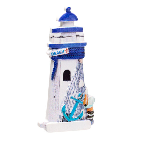 3D Printed Souvenir Seaside Magnet - Blue Nautical Lighthouse - Image 5
