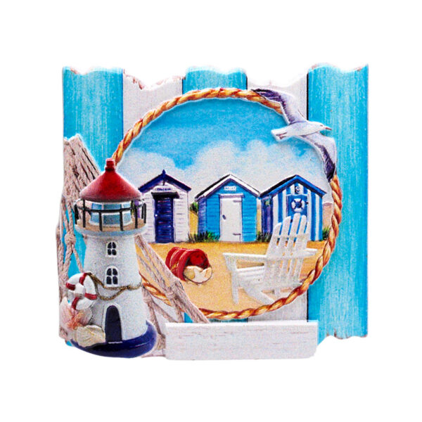 3D Printed Souvenir Seaside Magnet - Blue Fencing Frame - Image 5