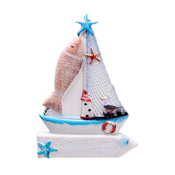 3D Printed Souvenir Seaside Magnet - Sailing Boat Sign & Fish - Image 5