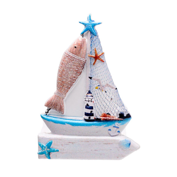 3D Printed Souvenir Seaside Magnet - Sailing Boat Sign & Fish - Image 6