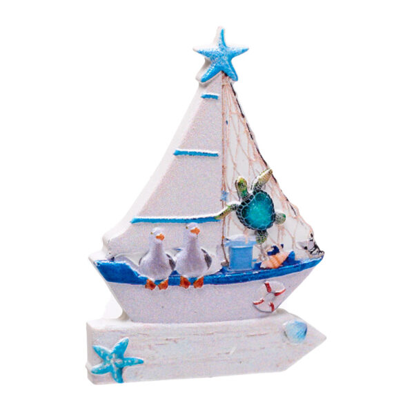 3D Printed Souvenir Seaside Magnet - Sailing Boat & Sealife - Image 2