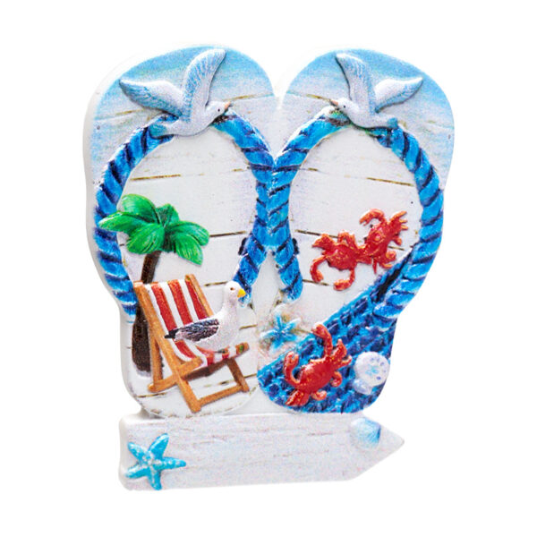 3D Printed Souvenir Seaside Magnet - Flip Flop Beach Sign - Image 2
