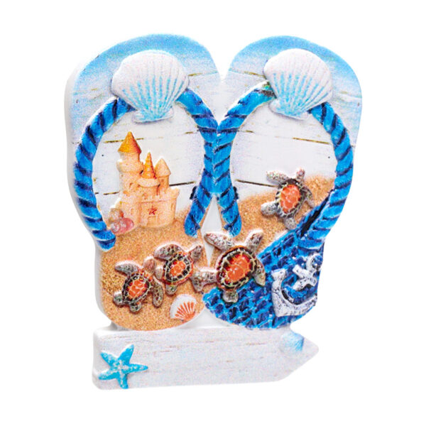3D Printed Souvenir Seaside Magnet - Flip Flop Beach Sign - Image 3