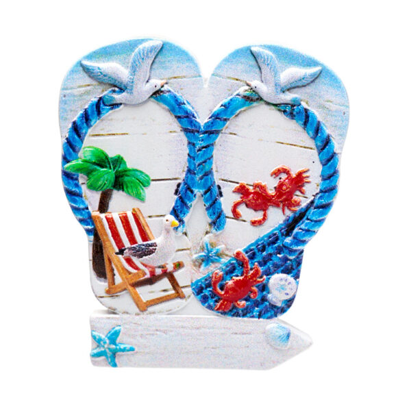 3D Printed Souvenir Seaside Magnet - Flip Flop Beach Sign - Image 7