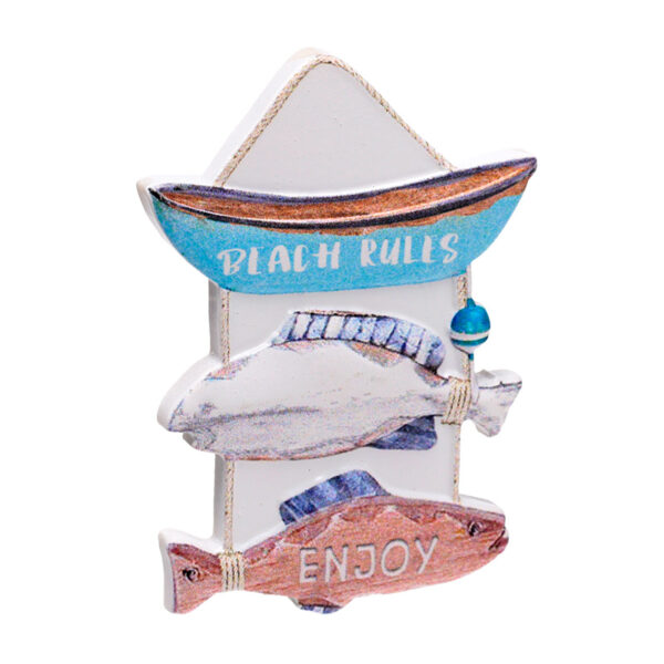 3D Printed Souvenir Seaside Magnet - Nautical Fish Sign - Image 2