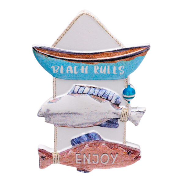 3D Printed Souvenir Seaside Magnet - Nautical Fish Sign - Image 5