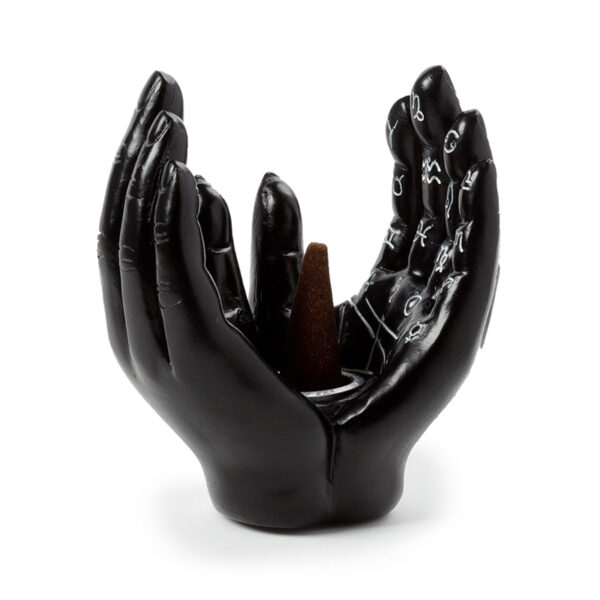 Decorative Incense Cone Burner - Mantric Hand/Tarot Hand Open Palms - Image 3