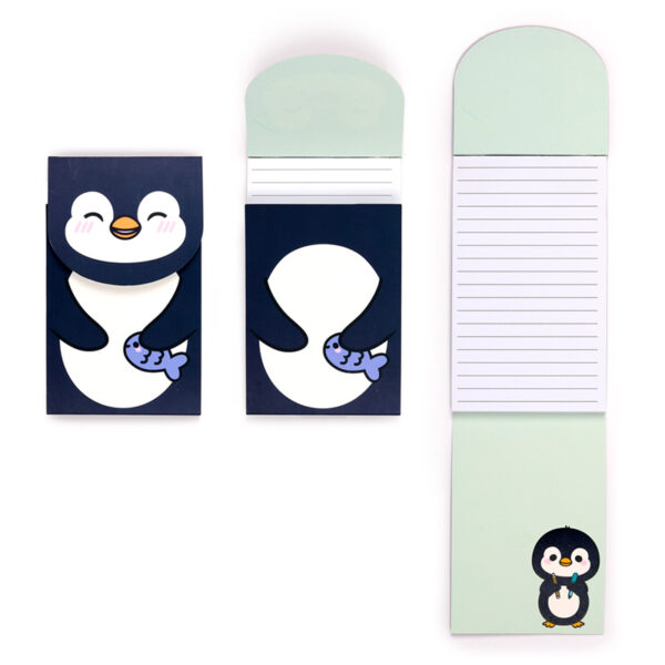 Flip Open Shaped Memo Pad - Adoramals Penguin - Image 2