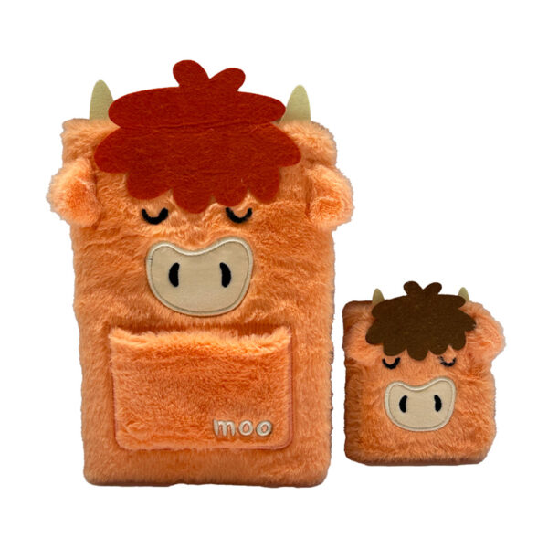 Plush A5 Notebook with Pouch & Mini Notebook - Highland Coo - Image 2