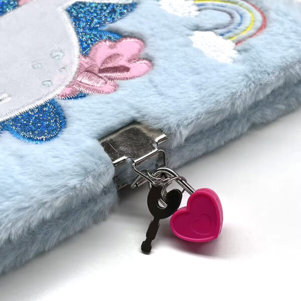 Plush A5 Notebook with Padlock - Unicorn Magic - Image 2