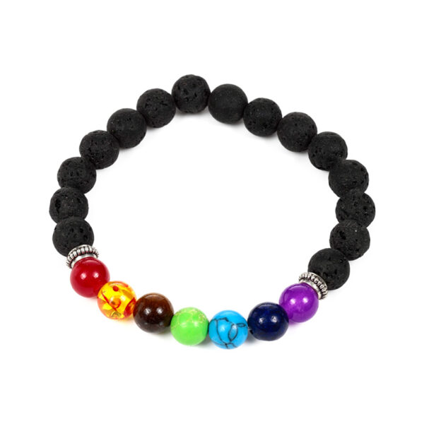 Gemstone Bracelet - Chakra Lava Rock - Image 2