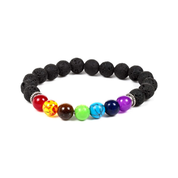 Gemstone Bracelet - Chakra Lava Rock - Image 4