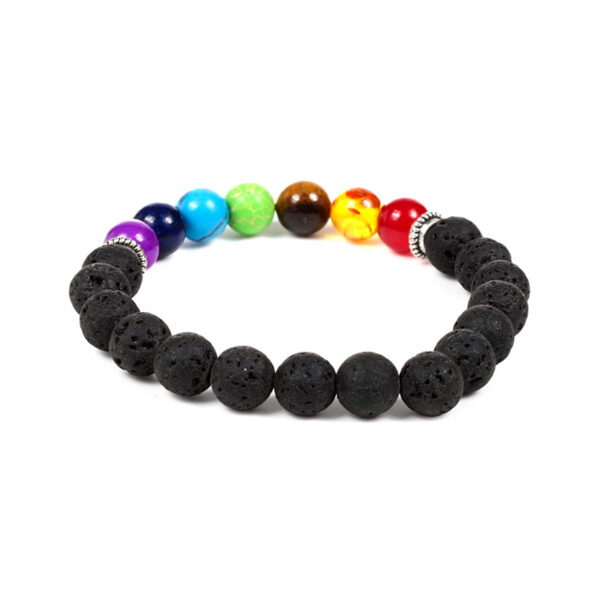 Gemstone Bracelet - Chakra Lava Rock - Image 5
