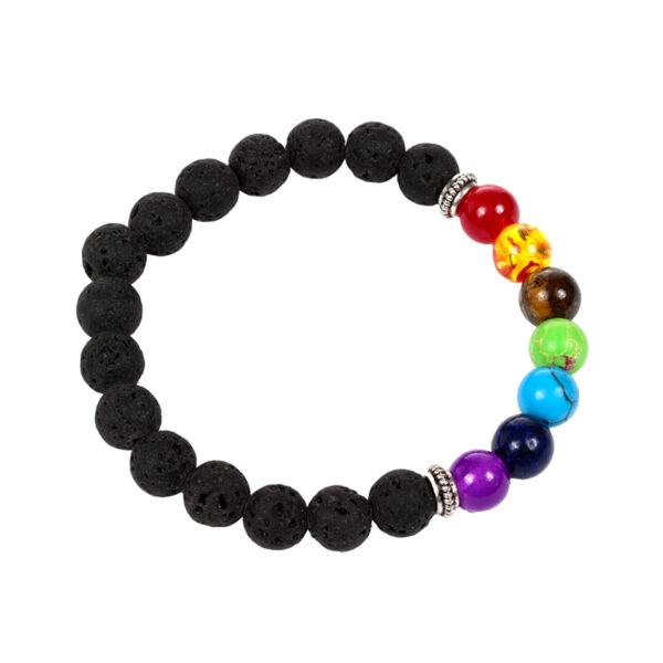 Gemstone Bracelet - Chakra Lava Rock - Image 7