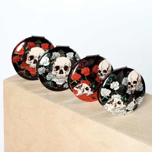 Compact Mirror - Skulls and Roses - Image 2