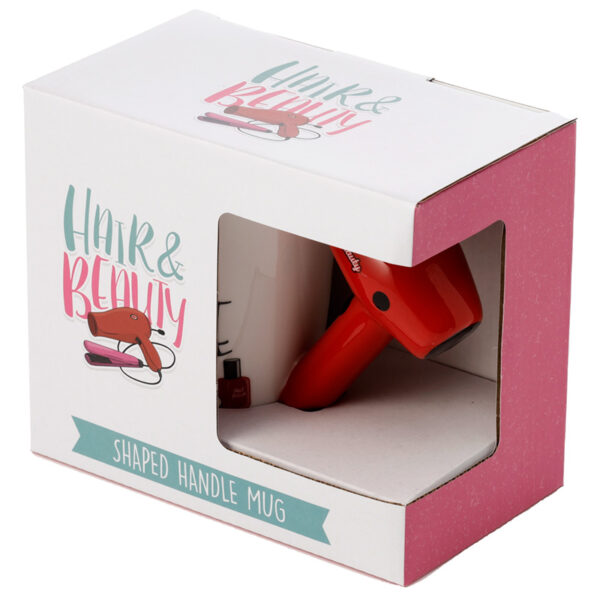 Shaped Handle Ceramic Mug - Hair Drier with Slogan - Image 6