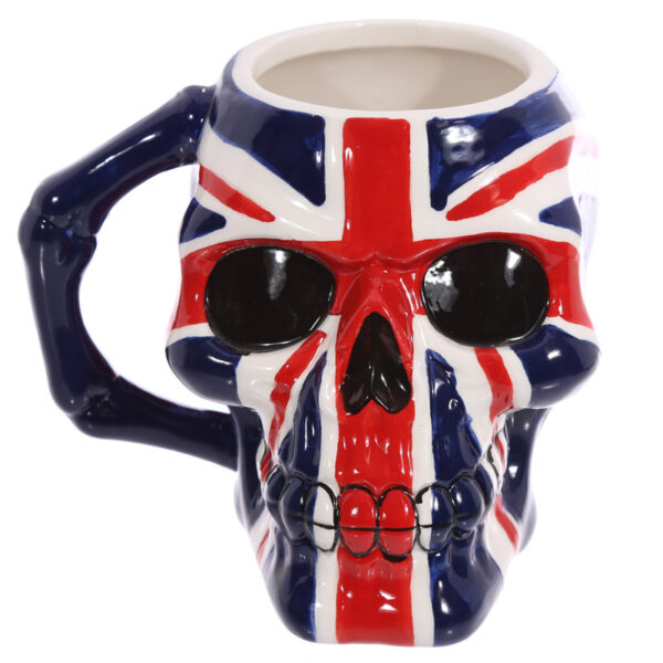 Ceramic Shaped Head Mug - UK Flag Skull - Image 2
