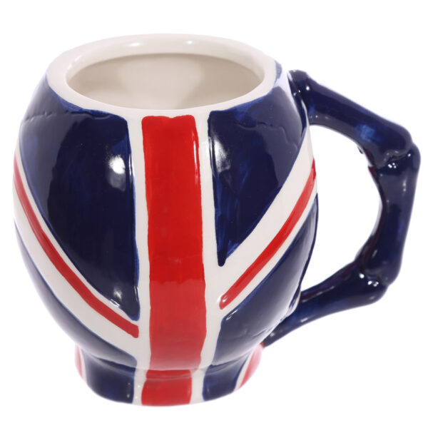 Ceramic Shaped Head Mug - UK Flag Skull - Image 4