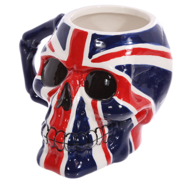 Ceramic Shaped Head Mug - UK Flag Skull - Image 5