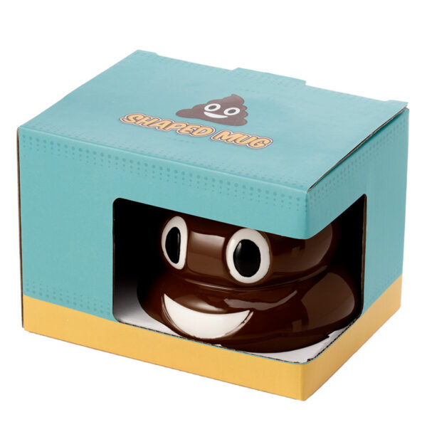 Shaped Ceramic Mug with Lid - Emotive Poop - Image 7