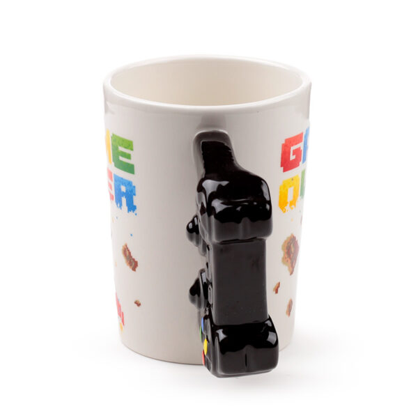 Shaped Handle Ceramic Mug - Game Over with Pixel Decal - Image 4