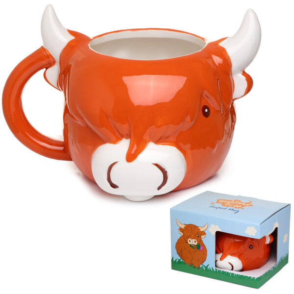 Ceramic Shaped Head Mug - Highland Coo Cow - Image 6