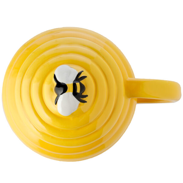 Shaped Ceramic Mug with Lid - Beehive - Image 5