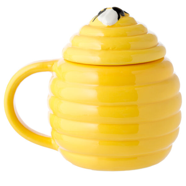 Shaped Ceramic Mug with Lid - Beehive - Image 7