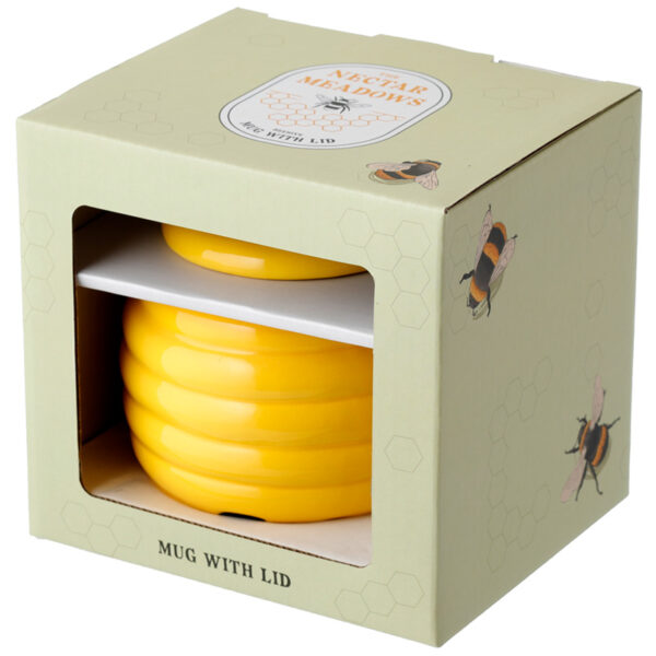 Shaped Ceramic Mug with Lid - Beehive - Image 9