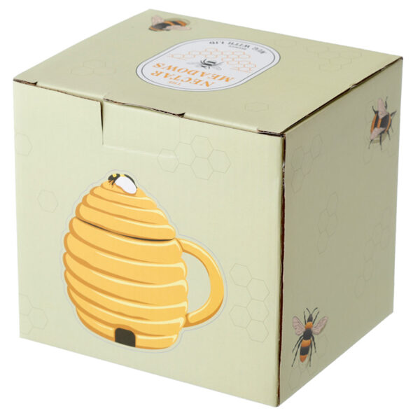 Shaped Ceramic Mug with Lid - Beehive - Image 10