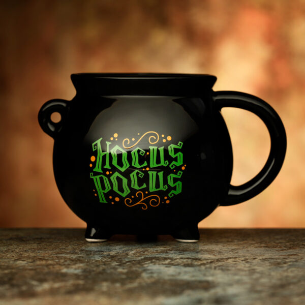 Novelty Shaped Ceramic Mug - Hocus Pocus Black Cauldron - Image 2