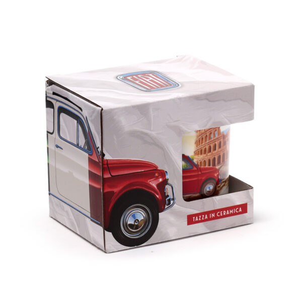 Porcelain Mug - Fiat 500 Rome - Image 2