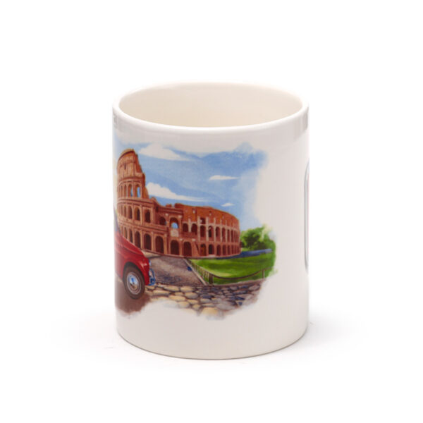 Porcelain Mug - Fiat 500 Rome - Image 4