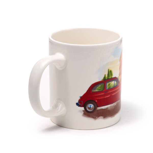 Porcelain Mug - Fiat 500 Rome - Image 7