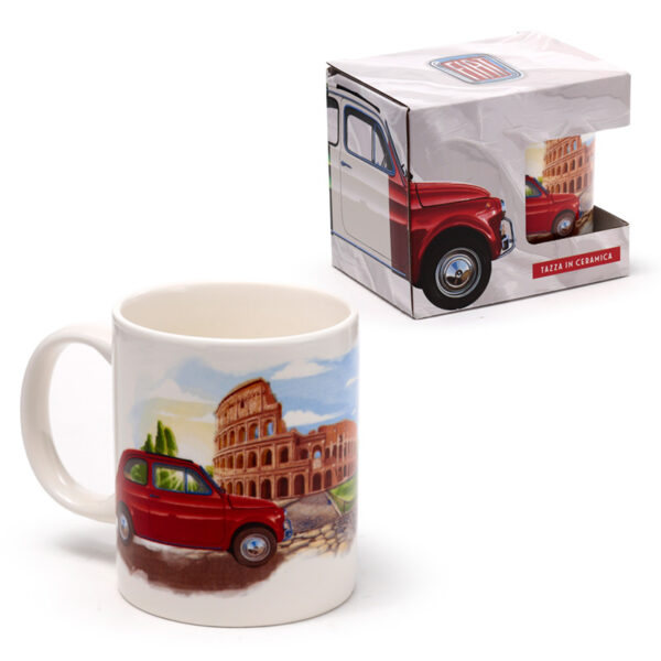 Porcelain Mug - Fiat 500 Rome - Image 9