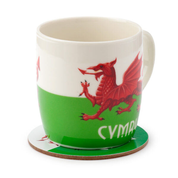 Porcelain Mug & Coaster Set - Welsh Dragon Wales (Cymru) Souvenir - Image 7