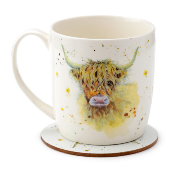 Porcelain Mug & Coaster Set - Jan Pashley Highland Coo Cow - Image 5