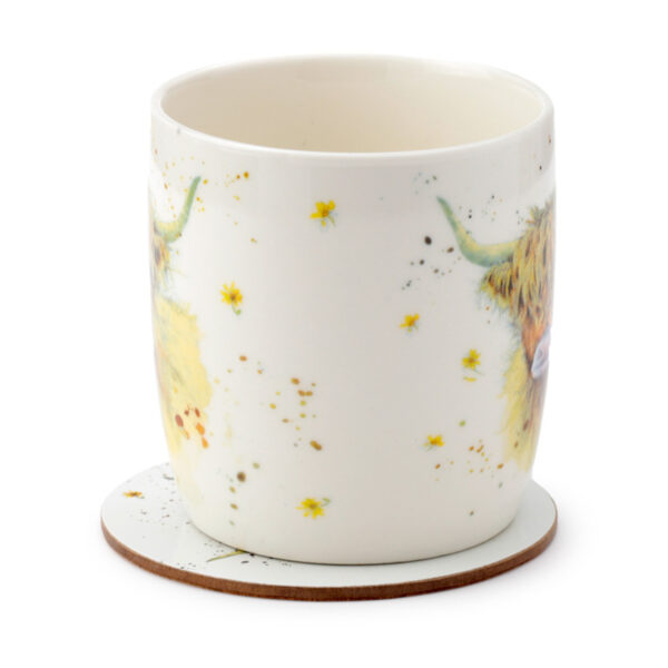 Porcelain Mug & Coaster Set - Jan Pashley Highland Coo Cow - Image 6