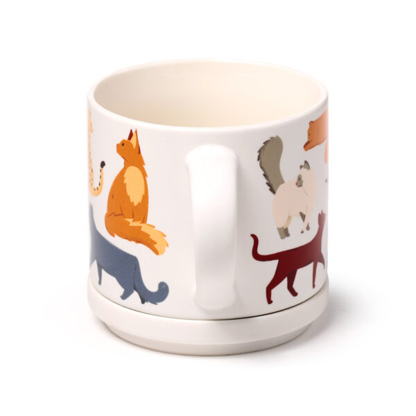 Porcelain Mug & Coaster Lid Set - Feline Fine Cats (New) - Image 7