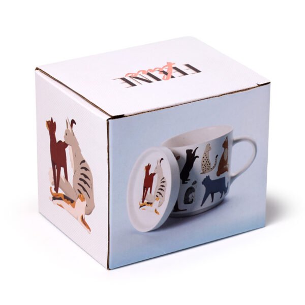 Porcelain Mug & Coaster Lid Set - Feline Fine Cats (New) - Image 9