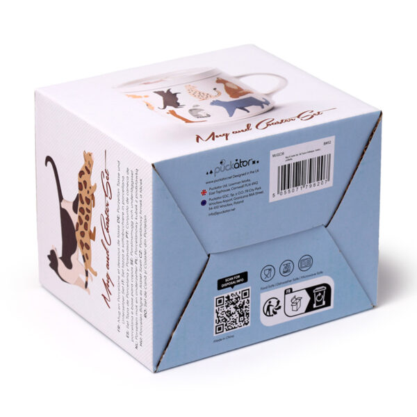 Porcelain Mug & Coaster Lid Set - Feline Fine Cats (New) - Image 10