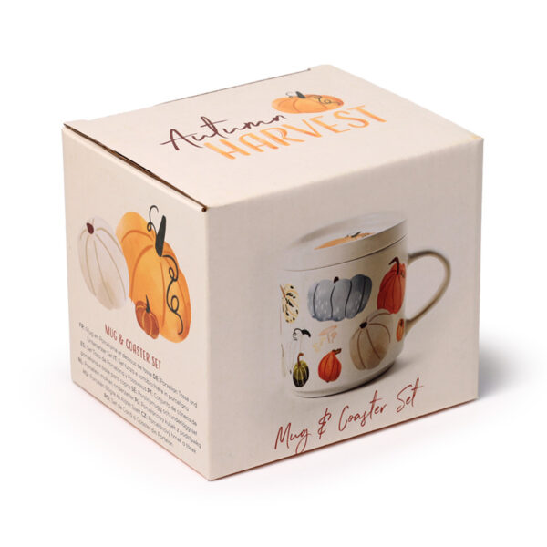 Porcelain Mug & Coaster Lid Set - Autumn Harvest - Image 2