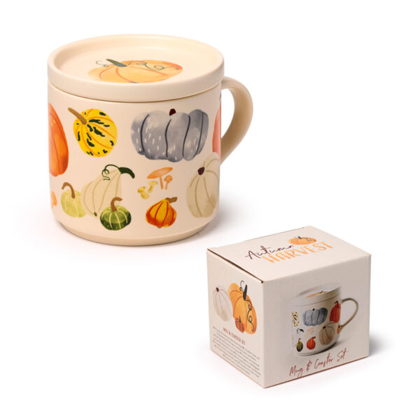 Porcelain Mug & Coaster Lid Set - Autumn Harvest - Image 11