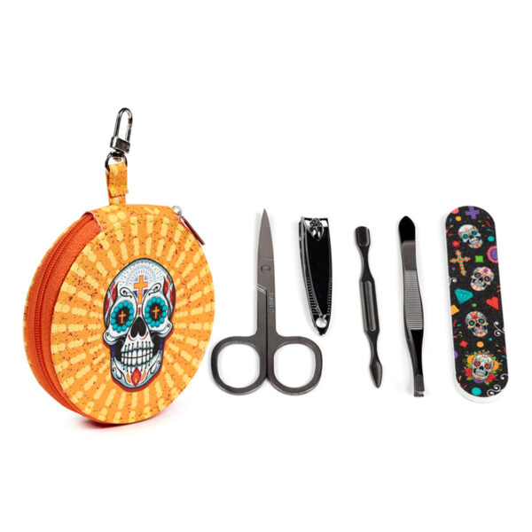 5 Piece Round Manicure Set - Day of the Dead - Image 2